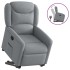 Sillón reclinable elevable de tela gris