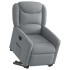 Sillón reclinable elevable de tela gris