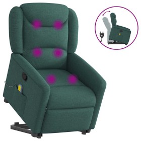 Silla de masaje reclinable de pie de tela verde
