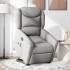 Sillón de masaje eléctrico reclinable elevable tela gris