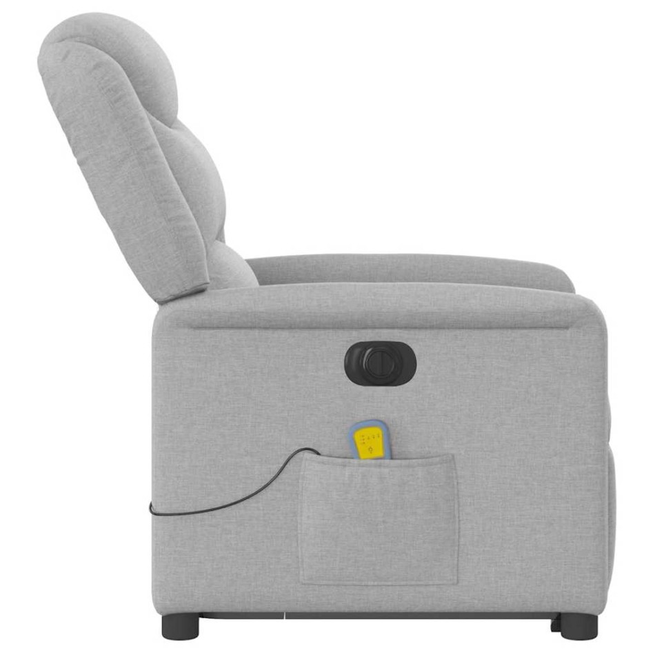 Sillón de masaje eléctrico reclinable elevable tela gris