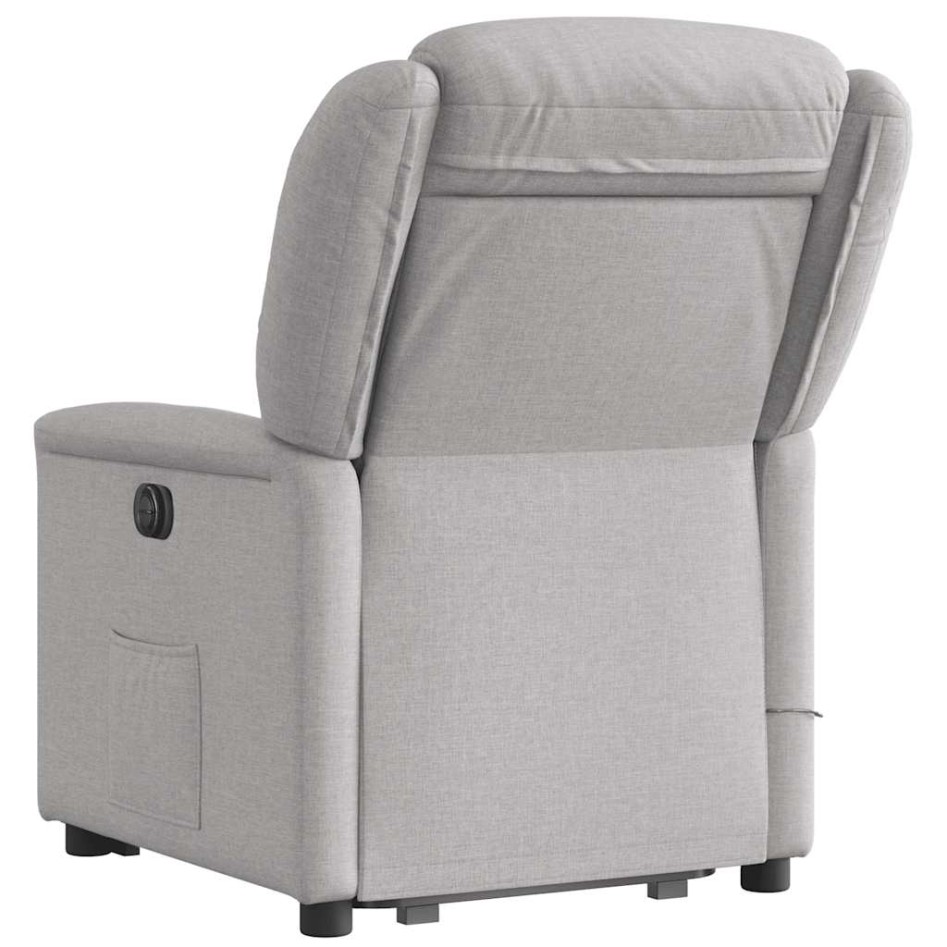 Sillón de masaje eléctrico reclinable elevable tela gris