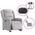 Sillón de masaje eléctrico reclinable elevable tela gris