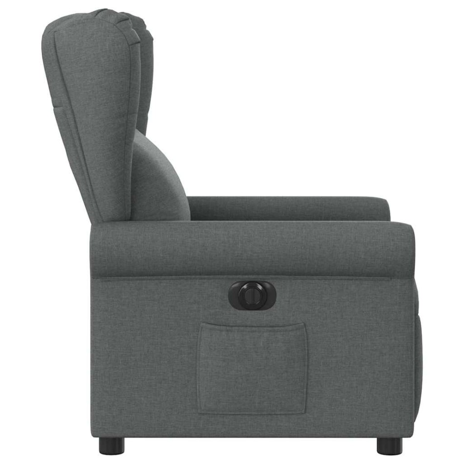Sillón reclinable eléctrico de tela gris