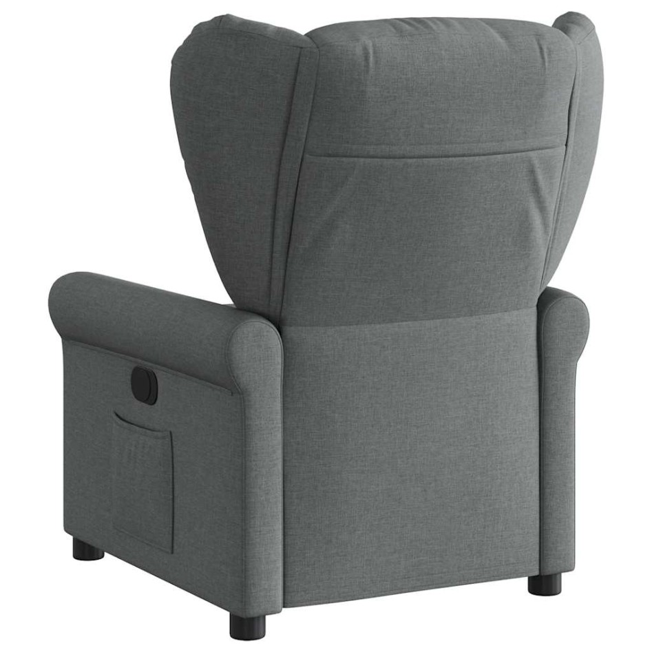 Sillón reclinable eléctrico de tela gris