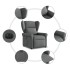 Sillón reclinable eléctrico de tela gris