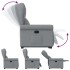Sillón reclinable elevable de tela gris