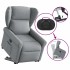 Sillón reclinable elevable de tela gris