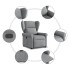 Sillón reclinable elevable de tela gris