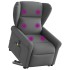 Sillón de masaje eléctrico reclinable elevable tela gris