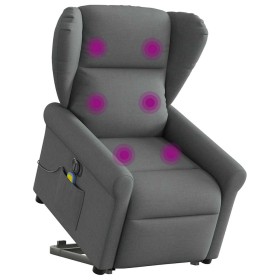 Sillón de masaje eléctrico reclinable elevable tela gris