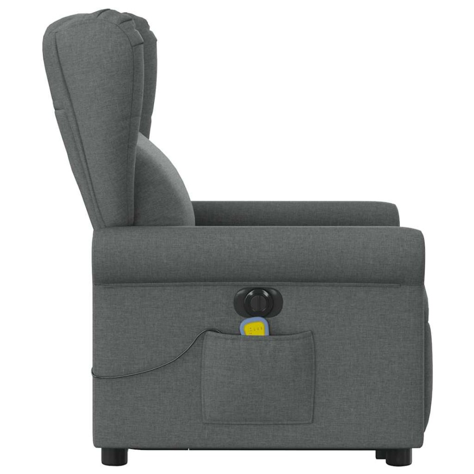 Sillón de masaje eléctrico reclinable elevable tela gris