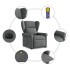 Sillón de masaje eléctrico reclinable elevable tela gris