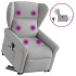 Sillón de masaje eléctrico reclinable elevable tela gris