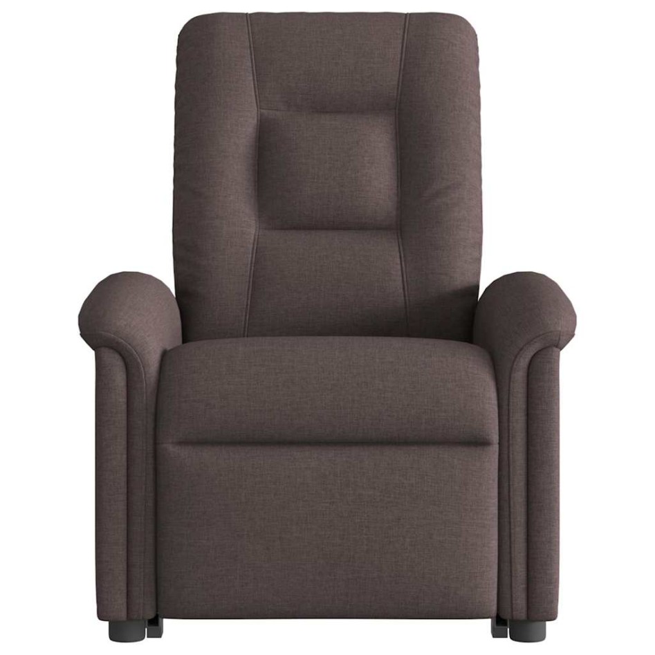Sillón reclinable elevable tela marrón
