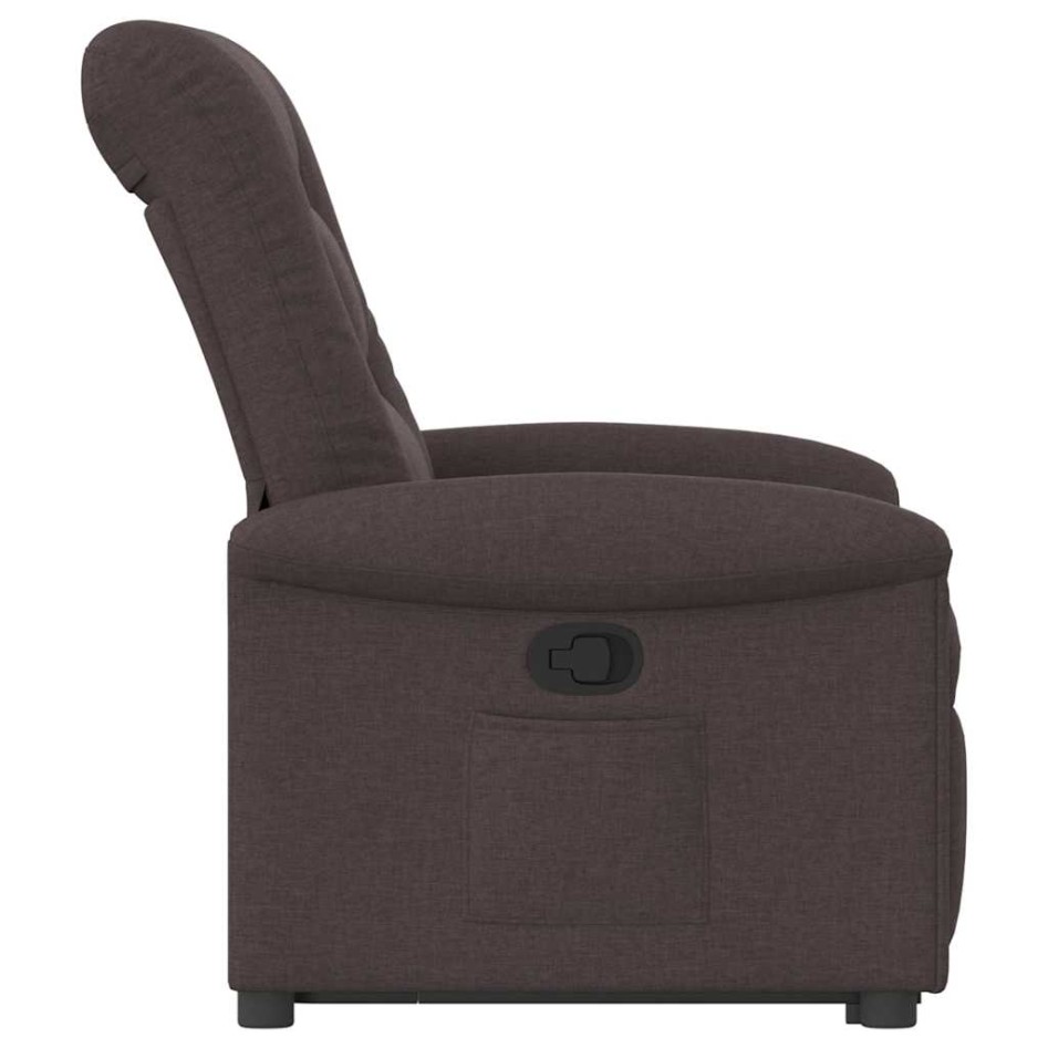 Sillón reclinable elevable tela marrón