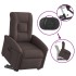 Sillón reclinable elevable tela marrón