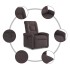 Sillón reclinable elevable tela marrón