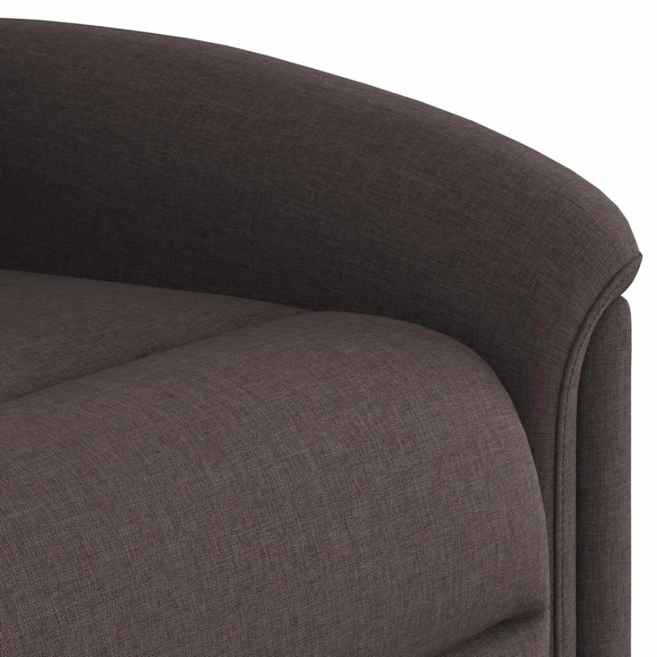 Sillón reclinable elevable tela marrón