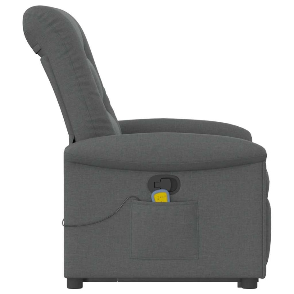 Silla de masaje reclinable de pie de tela gris