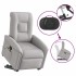 Sillón de masaje reclinable de pie de tela gris