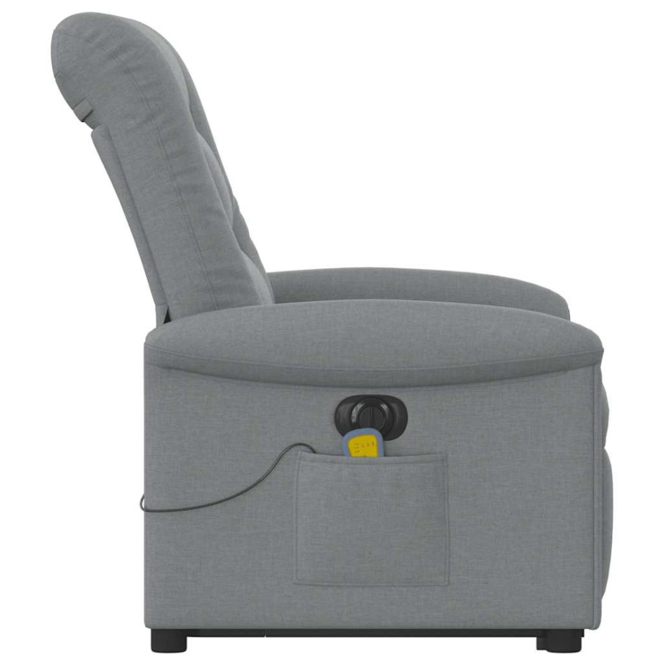 Sillón de masaje eléctrico reclinable elevable tela gris