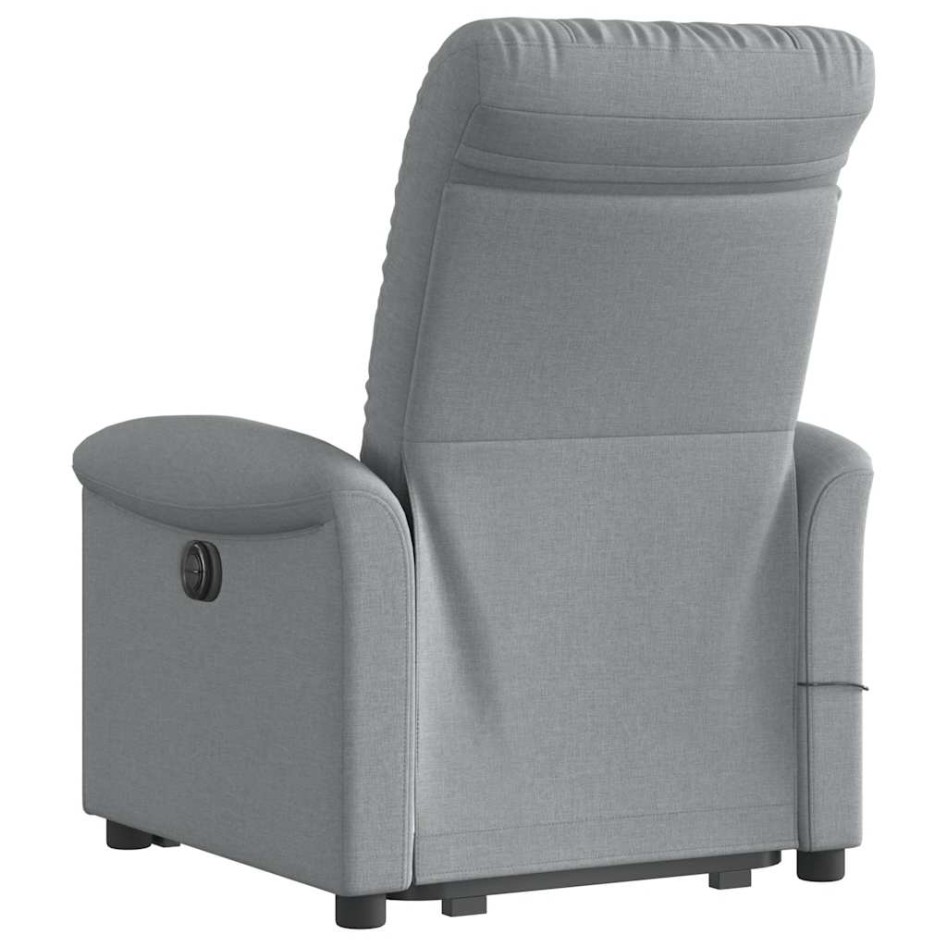 Sillón de masaje eléctrico reclinable elevable tela gris