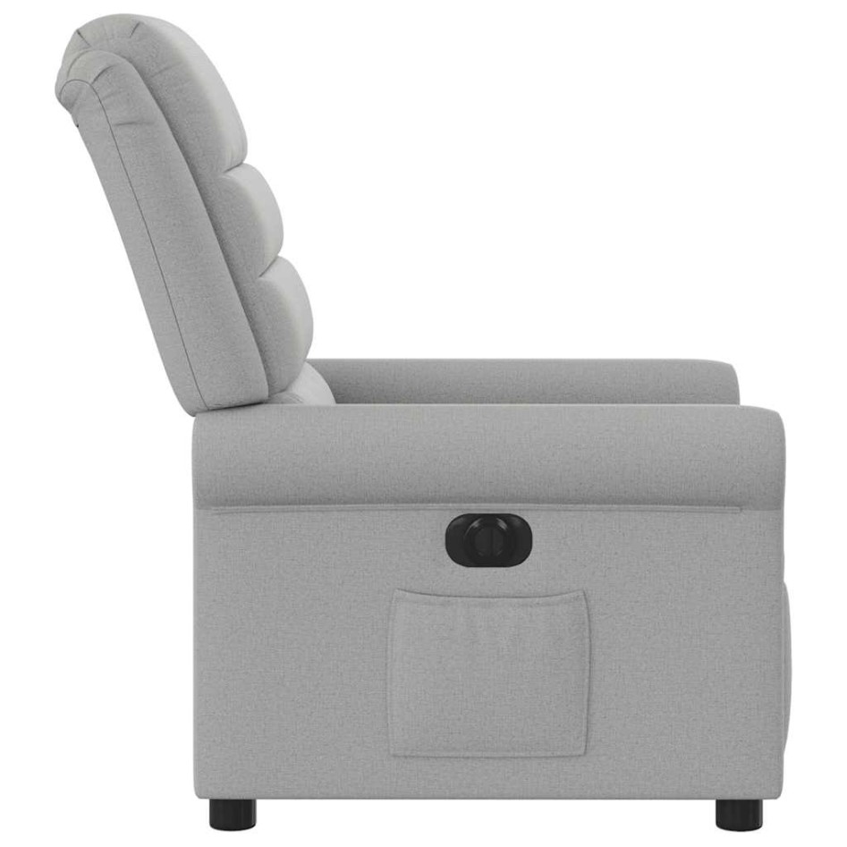Sillón reclinable eléctrico de tela gris