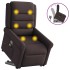 Silla de masaje reclinable de pie de tela marrón
