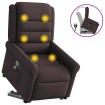 Silla de masaje reclinable de pie de tela marrón oscuro