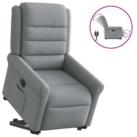 Sillón eléctrico reclinable elevable de tela gris