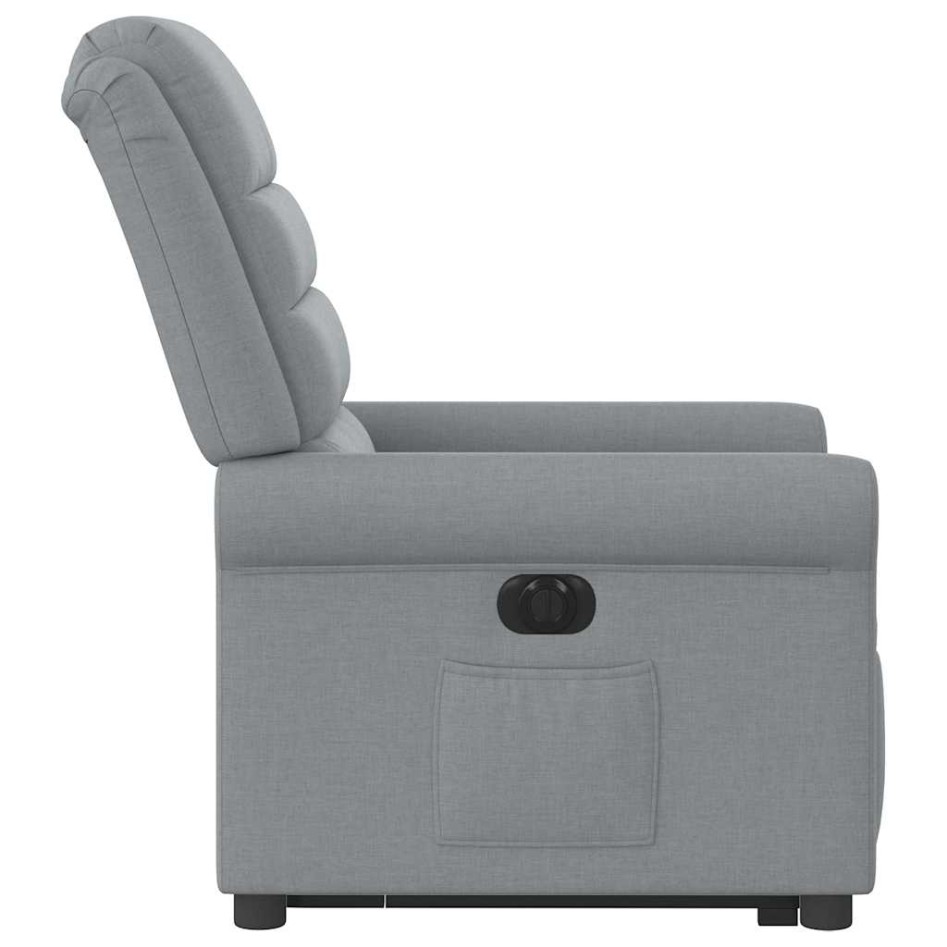 Sillón eléctrico reclinable elevable de tela gris