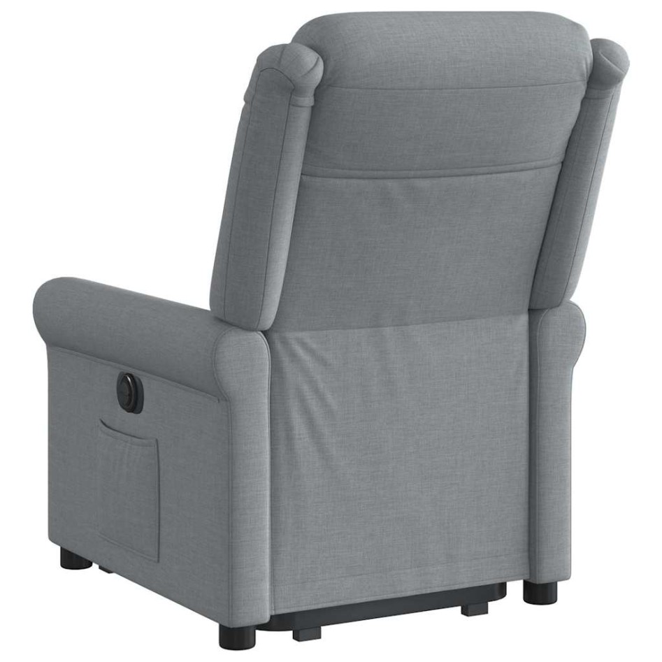 Sillón eléctrico reclinable elevable de tela gris