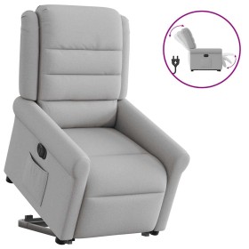 Sillón eléctrico reclinable elevable de tela gris