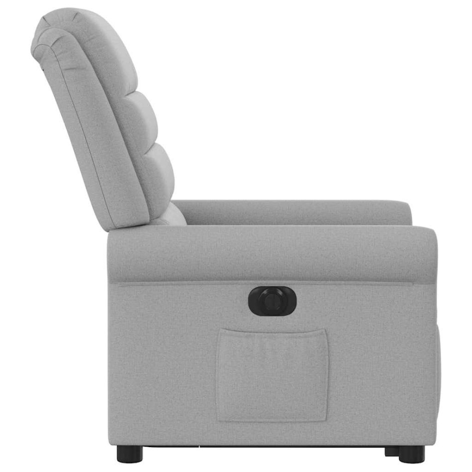 Sillón eléctrico reclinable elevable de tela gris