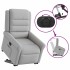 Sillón eléctrico reclinable elevable de tela gris