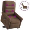 Sillón de masaje eléctrico reclinable elevable tela marrón