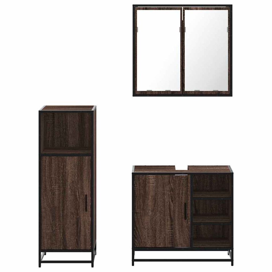 Set de muebles baño 3 pzas madera contrachapada roble