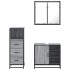 Set de muebles de baño 3 pzas madera contrachapada gris