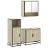 Set de muebles de baño 3 pzas madera contrachapada roble