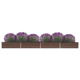 Jardinera de acero galvanizado marrón 600x80x45