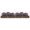 Jardinera de acero galvanizado marrón 600x80x45 cm