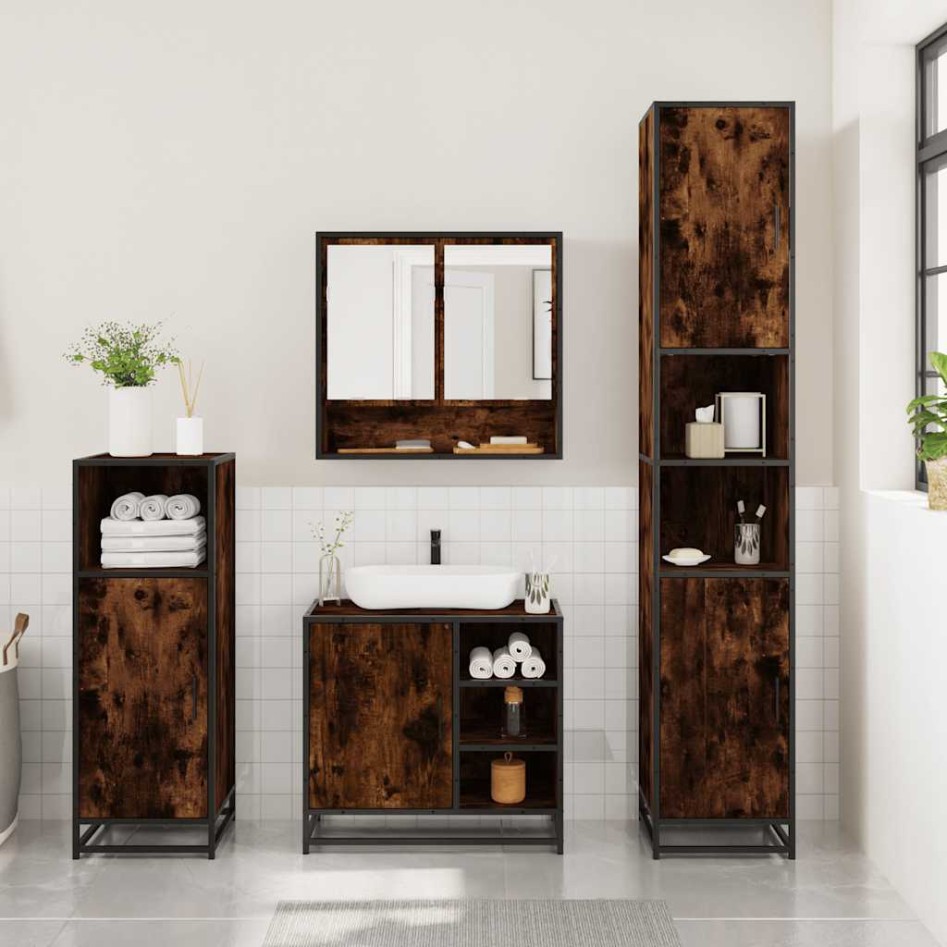 Set de muebles baño 3 pzas madera contrachapada roble
