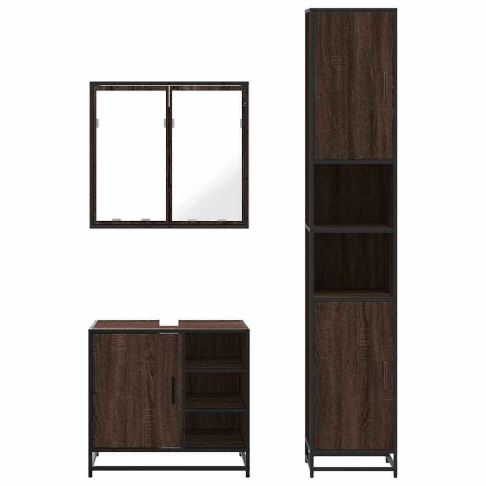 Set de muebles baño 3 pzas madera contrachapada roble