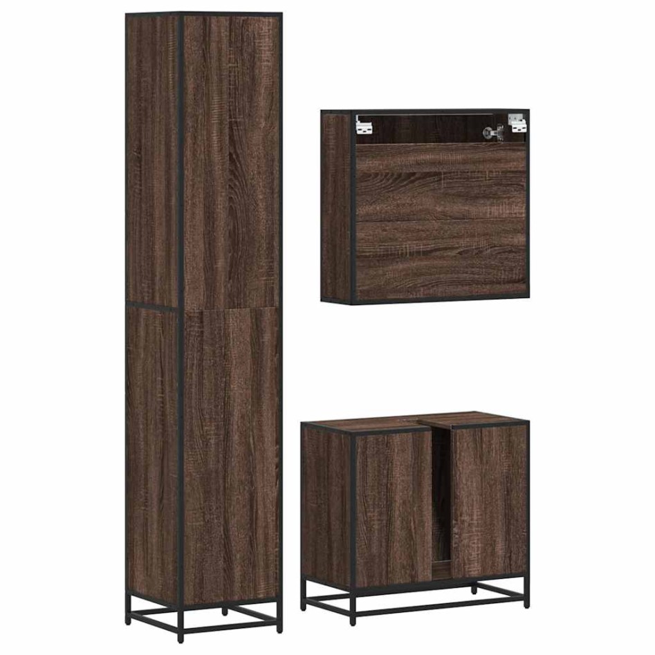 Set de muebles baño 3 pzas madera contrachapada roble
