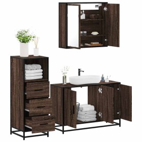 Set de muebles baño 3 pzas madera contrachapada roble