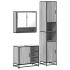 Set de muebles de baño 3 pzas madera contrachapada gris