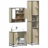 Set de muebles de baño 3 pzas madera contrachapada roble