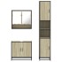 Set de muebles de baño 3 pzas madera contrachapada roble