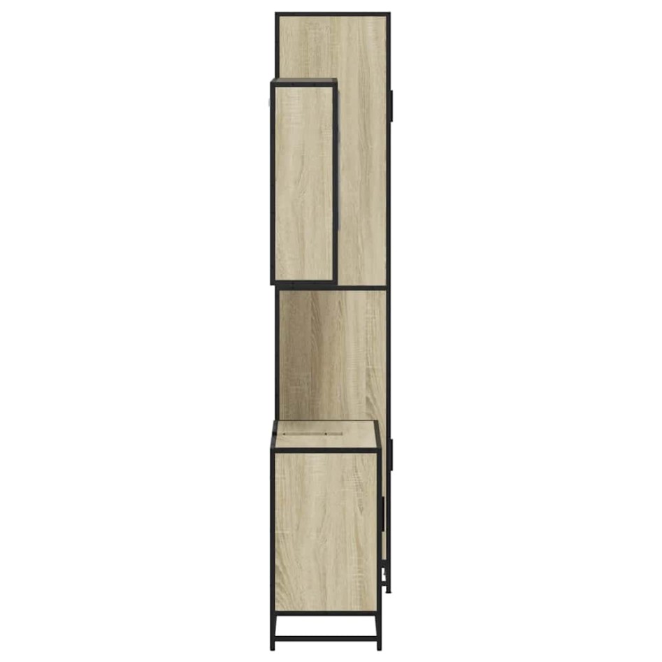 Set de muebles de baño 3 pzas madera contrachapada roble